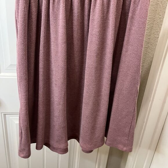 Wild Fable Mauve Waffle Knit Short Sleeve Dress Pockets Juniors Womens Size M - Picture 9 of 10